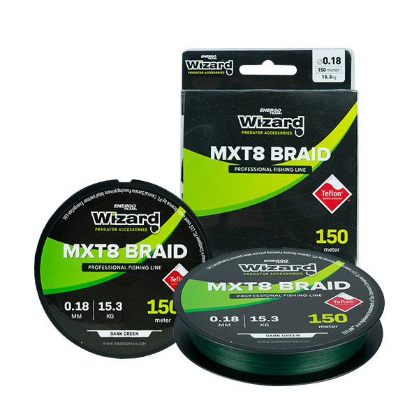 Wizard MXT8 Braid dark green braid (0,06mm,6,9kg, 150m)
