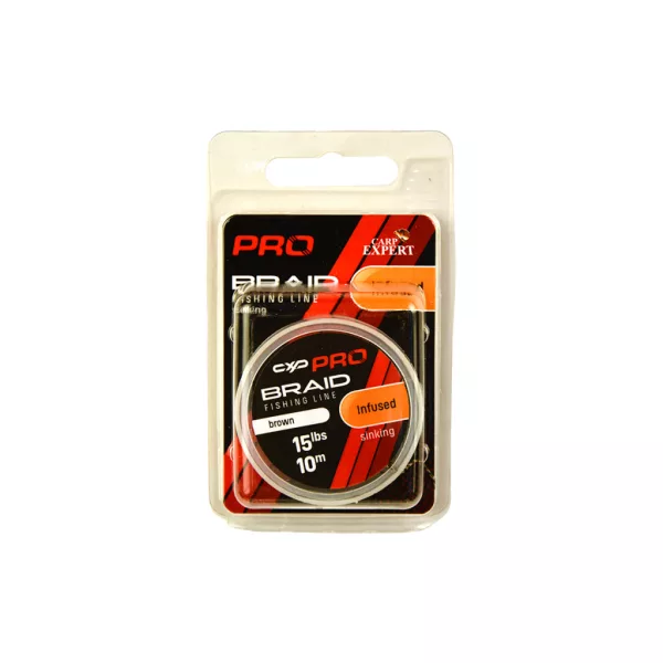 Carp Expert Pro Infused Brown 25lbs Braided Sinking Leader Line 10m