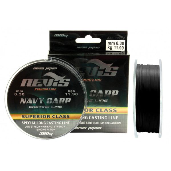 Nevis Navy Carp 150m 0.30mm Monofilament main line-Black