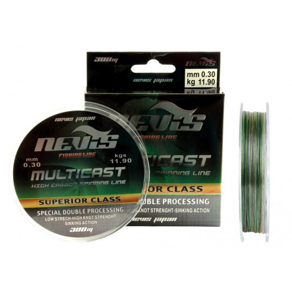 Nevis Multicast 300m 0.20mm Monofilament mainline - Multicoloured