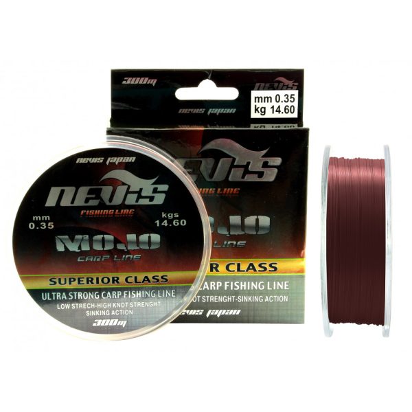Nevis Mojo 300m 0.16mm Monofilament main line-Burgundy