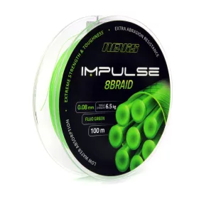   Nevis Impulse 8Braid 100m 0.16mm Braided main line-Fluo green