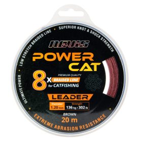   Nevis Powercat Braid Leader X8 20m 0.80mm Braided leader-Brown