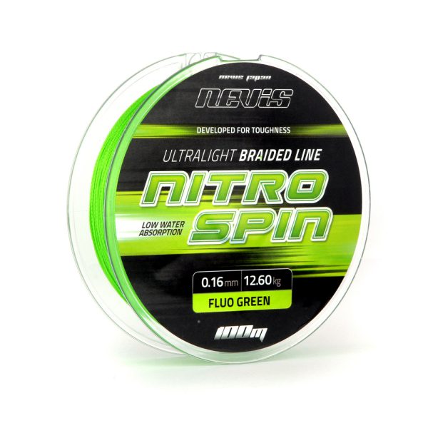 Nevis Nitro Spin 100m 0.07mm Braided main line-Fluo green