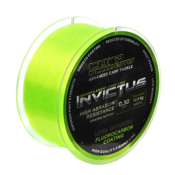 Carp Academy Invictus 600m 0.22mm Monofilament main line-Fluo green