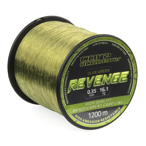 Carp Academy Revenge 1200m 0.25mm Monofilament main line-Green