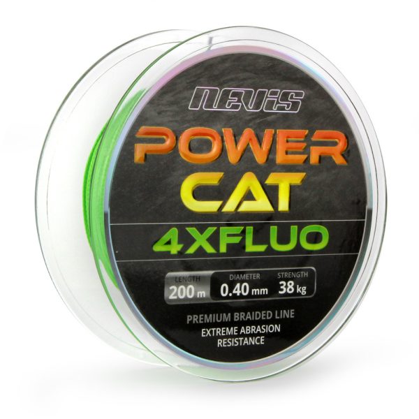 Nevis Powercat 4XFluo 200m 0,60mm Braided main line-Green