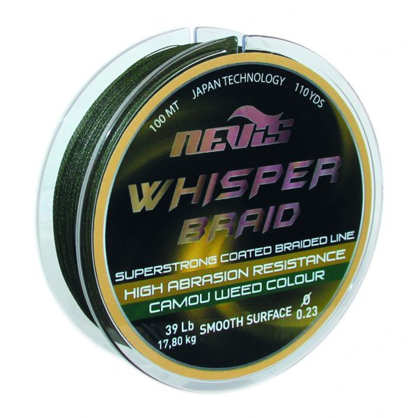 Nevis Whisper 100m 0.30mm Braided main line-Dark Green
