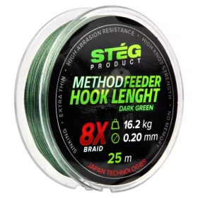   Stég Stég Method Feeder leader line 0.20mm 25m Braided leader line - Dark Green