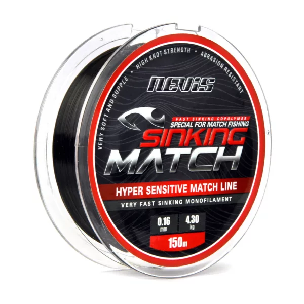 Nevis Nevis Sinking Match 150m 0.22mm Monofilament main line-Black
