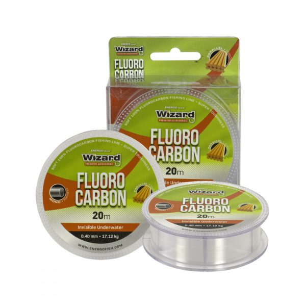Hooklink Wizard Fluorocarbon, Transparent, 20M, 0,40Mm