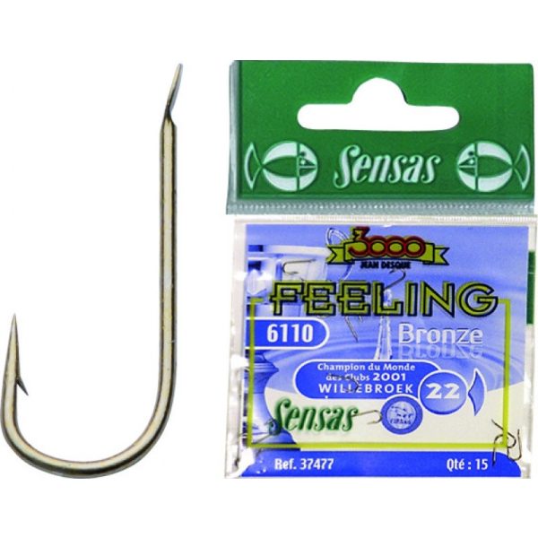 Sensas Feeling 6110 Bronze 18 Flap, Bearded Bead Hook 15pcs