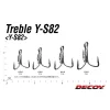 Decoy Y-S82 Super Heavy Duty #4/0 Eyed Barbed Treble Hook 6pcs