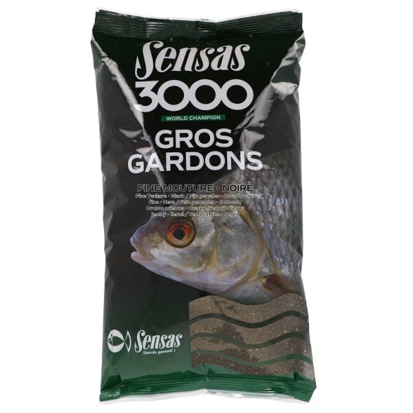 Sensas 3000 Gros Gardons Fine Texture Black Groundbait 1kg