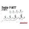 Decoy Y-W77 Extra Wide Gap #3/0 Eyed Barbed Treble Hook 4pcs