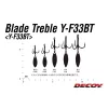 Decoy Spinner Blade Y-F33BT #10 Eyed Barbed Treble Hook 3pcs