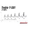 Decoy Y-S81 Super Heavy Duty #8 Eyed Barbed Treble Hook 6pcs