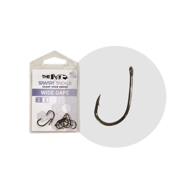 The One 8626Bd Wide Gape 6 Black Nickel Eyed, Barbed Boilie Hook 8pcs
