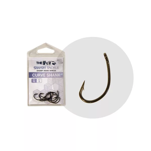 The One 8245Bd Curve Shank 6 Black Nickel Eyed, Barbed Boilie Hook 8pcs