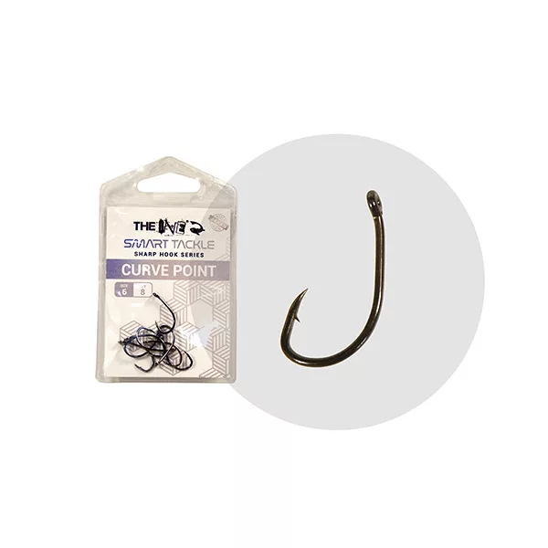 The One B988Bd Curve Point 2 Black Nickel Eyed, Barbed Boilie Hook 8pcs