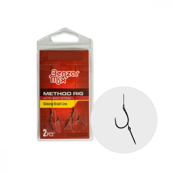 Benzar Method Knitted Hook 12 (Without Beard) On Braided Line 7Mm W/Bait Spike