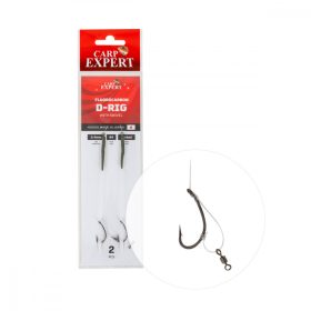   Carp Expert Fluorcarbon D-Rig with Swivel Eyed Barbed 4 Pre-tied Hook