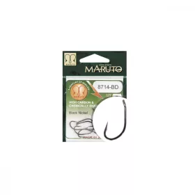   Maruto Hook 8714Bd Carp Hooks Hc T.D.E.5° Barbed Forged Black Nickel 12