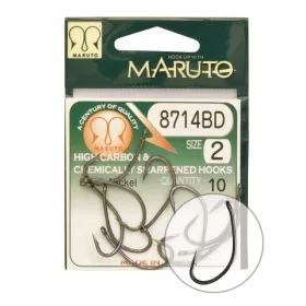   Maruto Hook 8714Bd Carp Hooks Hc T.D.E.5° Barbed Forged Black Nickel 2