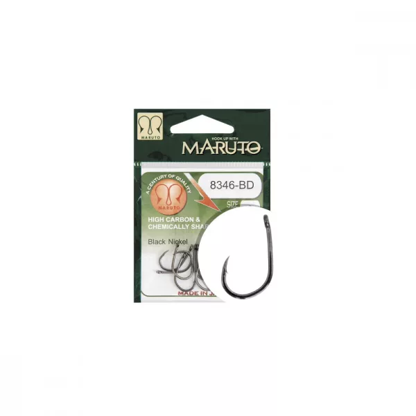 Maruto Hook 8346Bd Carp Hooks Barbed Forged T.D.E.10° Hc Black Nickel 6