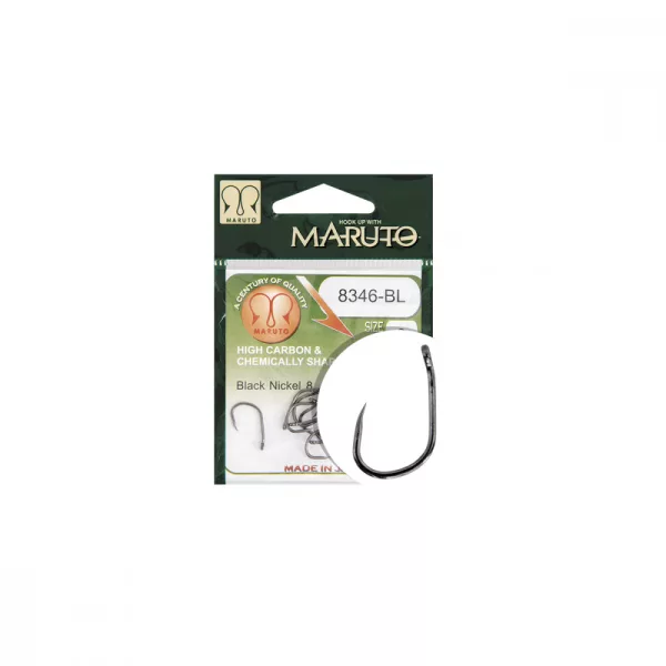 Maruto Hook 8346Bl T.D.E.10° Barbless Hc Forged Black Nickel 6