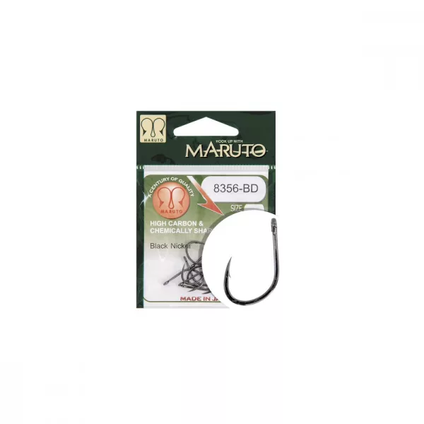 Maruto Hook 8356-Bd Carp Hooks Barbed Forged Straight Eye Hc Black Nickel 10