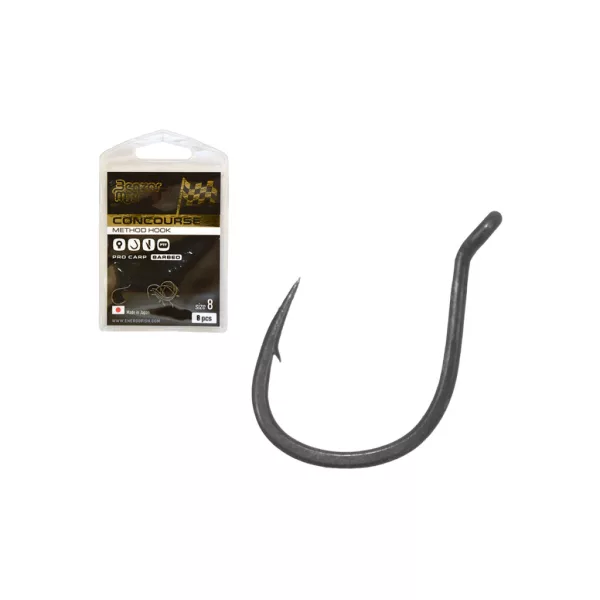 Benzár Mix Concourse Pro Carp 8 Eyed, Barbed Carp Hook 8pcs