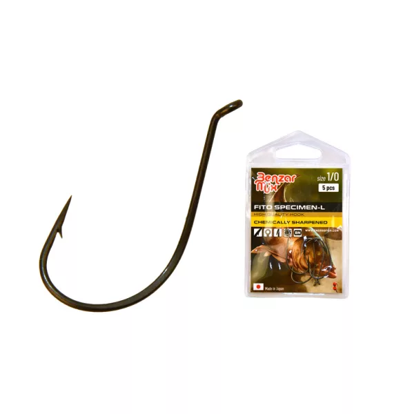 Benzár Mix Fito Specimen-L 1/0 Eyed, Barbed Hook 5db