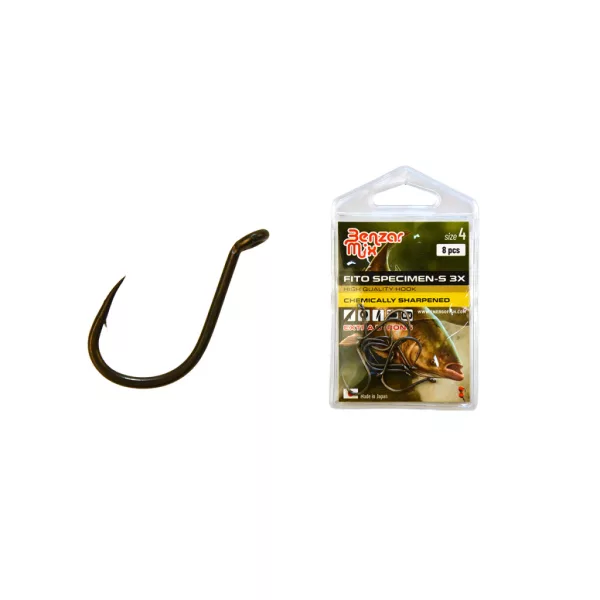 Benzár Mix Fito Specimen-S 3X 4 Eyed, Barbed Hook 8pcs