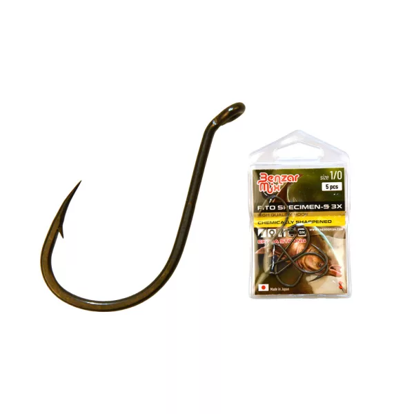 Benzár Mix Fito Specimen-S 3X 1/0 Eyed, Barbed Hook 5pcs