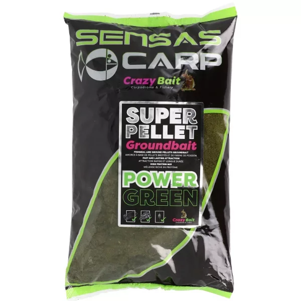 Sensas Super Pellet Crazy Green Groundbait 1kg