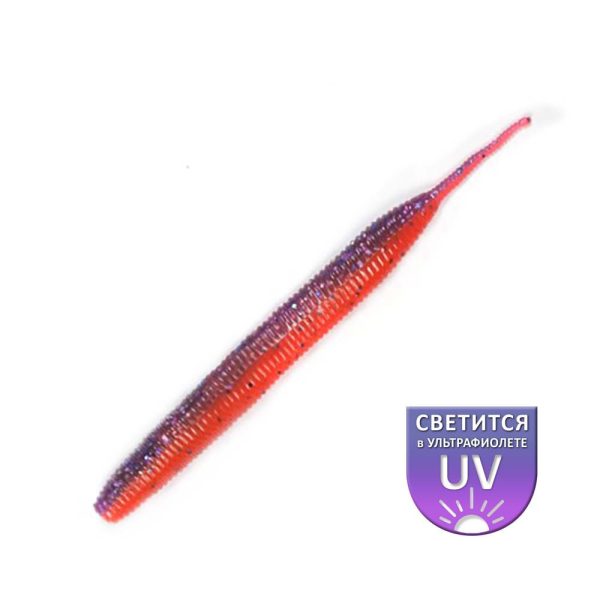 DS Sexy Worm 7,62cm Fire-violet 10pcs/pack plastic bait