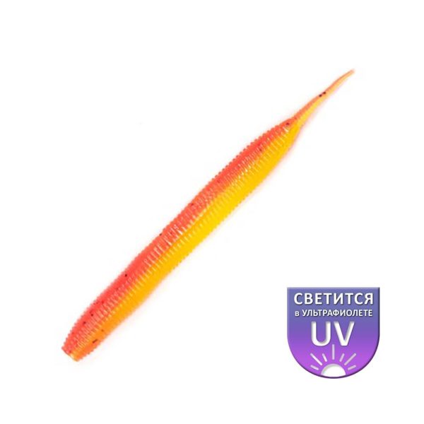 DS Sexy Worm 10,16cm Fire lemon 6pcs/pack plastic bait