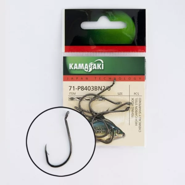 Kamasaki Carbon Hook P8403Bn Nr3/0 Packed (6Db)