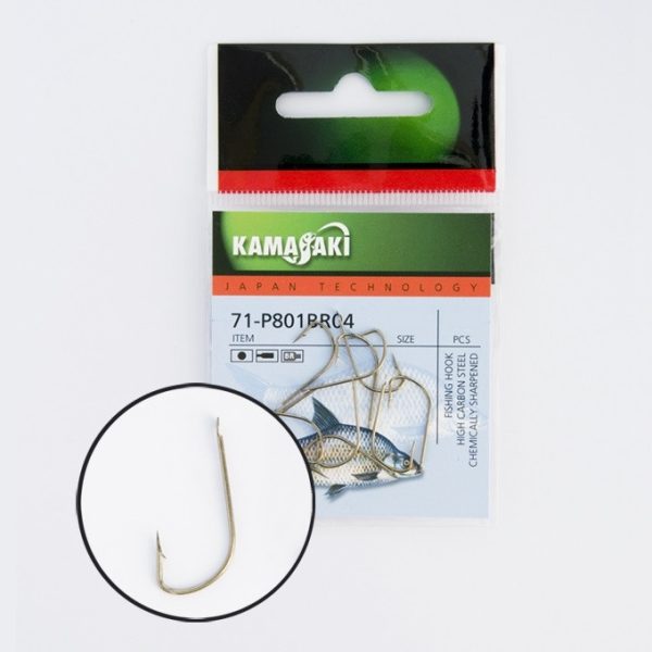 Hook Kamasaki Carbon P801Br, Bronze, (12 Pcs/Pack), Size 6
