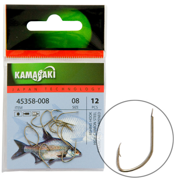 Hook Kamasaki Carbon P890Br, Bronze, (12 Pcs/Pack), Size 8