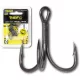 Black Cat Curved Point Treble Hook Dg Dg Coating #3/0 5Pcs/Pack