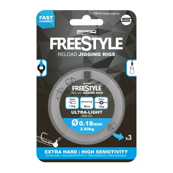 Spro FreeStyle Reload Jig Rig 0.18mm pre-tied hook