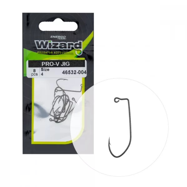 Wizard Pro-V Jig Eyed Barbed 4 Spinning-offset Hook