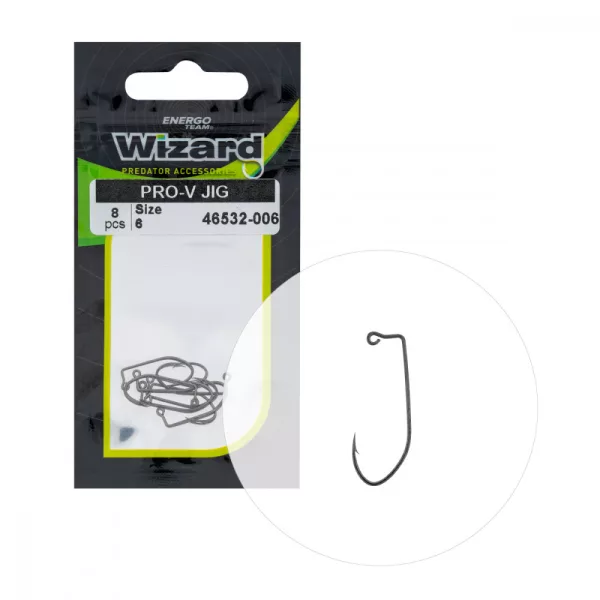 Wizard Pro-V Jig Eyed Barbed 6 Spinning-offset Hook