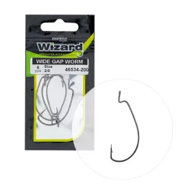 Wizard Wide Gap Worm Eyed Barbed 5/0 Spinning-offset Hook