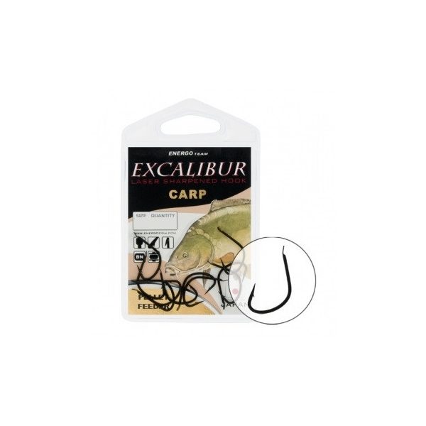 Hook Excalibur Carp Pellet Feeder, Black Nickel, (10 Pcs/Pack), Size 14