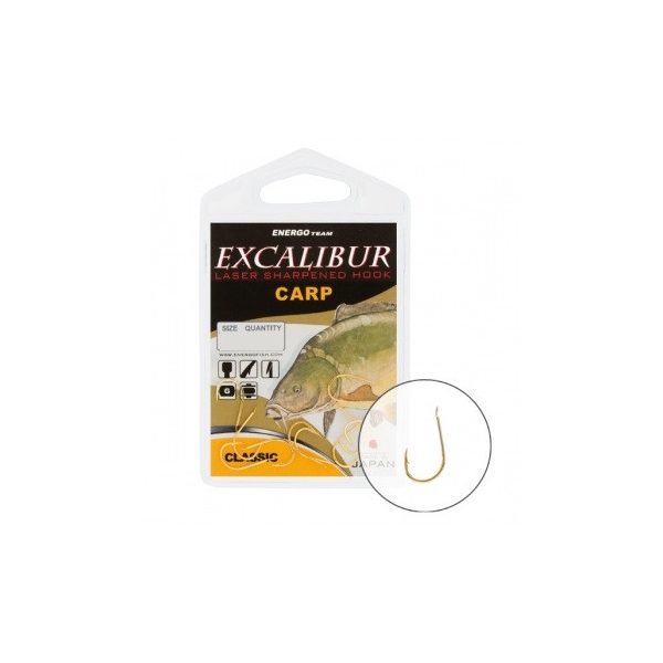 Hook Excalibur Carp Classic, Gold, (10 Pcs/Pack), Size 4