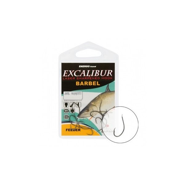 Hook Excalibur Barbel Feeder, Black Nickel, (10 Pcs/Pack), Size 14