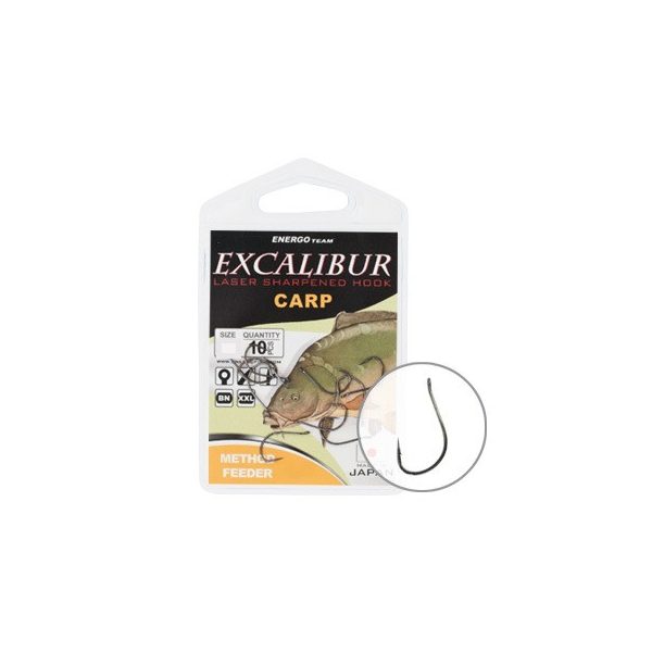 Hook Excalibur Carp Method Feeder, Black Nickel, (10 Pcs/Pack), Size 4